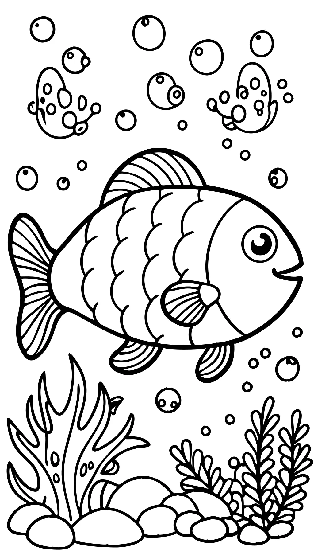 coloriage de poisson arc-en-ciel